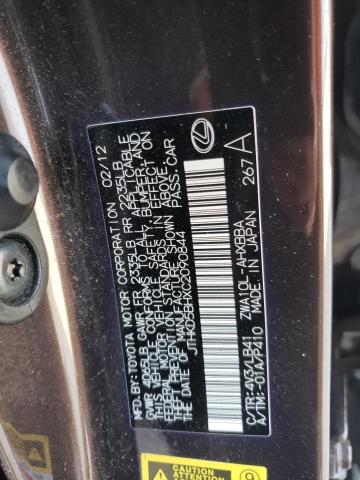 Photo 11 VIN: JTHKD5BHXC2090844 - LEXUS CT 200 