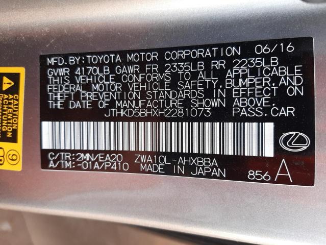 Photo 11 VIN: JTHKD5BHXH2281073 - LEXUS CT 200 