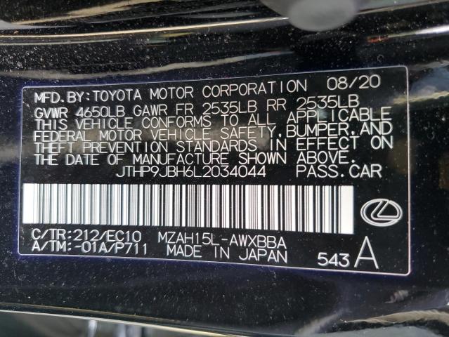 Photo 9 VIN: JTHP9JBH6L2034044 - LEXUS UX 250H 