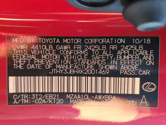 Photo 12 VIN: JTHY3JBHXK2001469 - LEXUS UX 200 