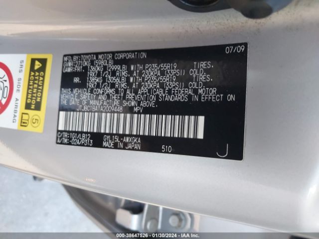 Photo 8 VIN: JTJBC1BA1A2009448 - LEXUS RX 450H 