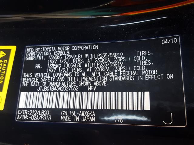 Photo 9 VIN: JTJBC1BA3A2027062 - LEXUS RX 450 