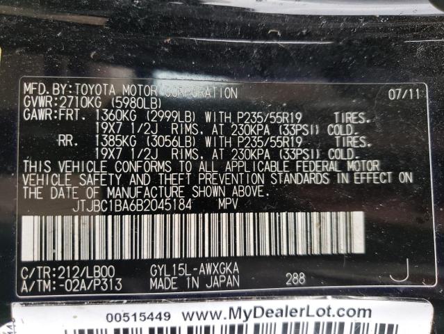 Photo 12 VIN: JTJBC1BA6B2045184 - LEXUS RX450 