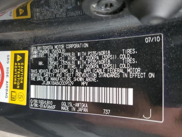 Photo 9 VIN: JTJBK1BA8A2009529 - LEXUS RX 350 