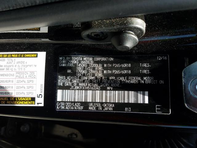 Photo 9 VIN: JTJBM7FX1H5163343 - LEXUS GX 460 