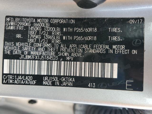 Photo 11 VIN: JTJBM7FX1J5184523 - LEXUS GX 