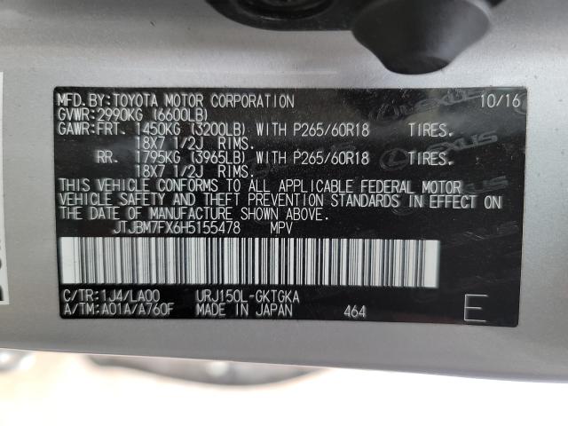 Photo 9 VIN: JTJBM7FX6H5155478 - LEXUS GX 460 