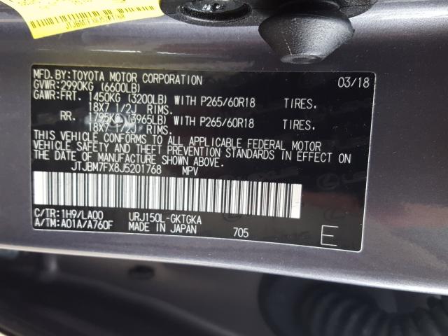 Photo 9 VIN: JTJBM7FX8J5201768 - LEXUS GX-460 