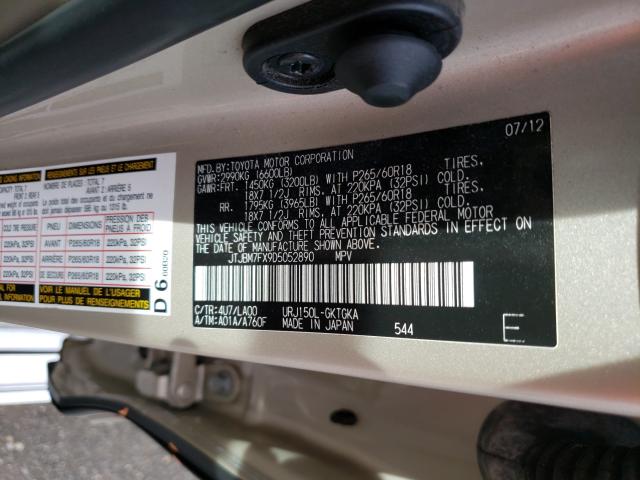 Photo 9 VIN: JTJBM7FX9D5052890 - LEXUS GX 460 