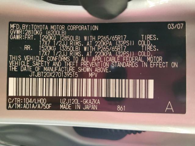 Photo 12 VIN: JTJBT20X270139515 - LEXUS GX 470 