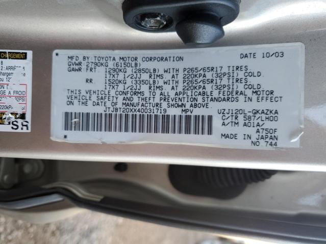 Photo 11 VIN: JTJBT20XX40031719 - LEXUS GX 470 