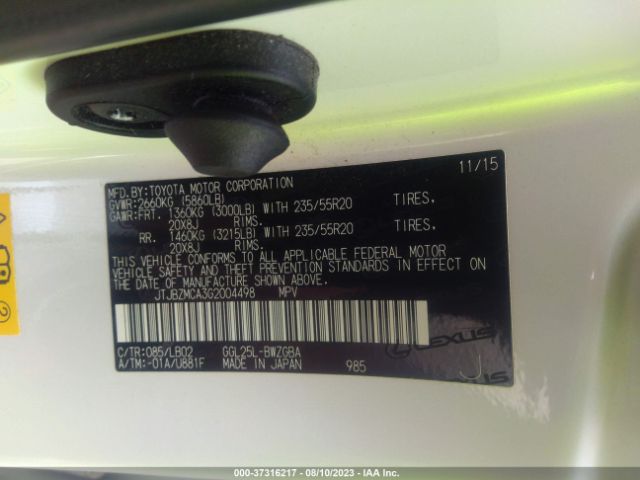 Photo 8 VIN: JTJBZMCA3G2004498 - LEXUS RX 350 