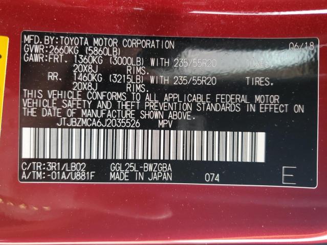 Photo 11 VIN: JTJBZMCA6J2035526 - LEXUS RX350 