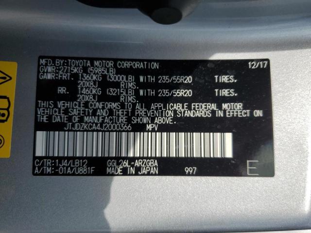 Photo 12 VIN: JTJDZKCA4J2000366 - LEXUS RX350 