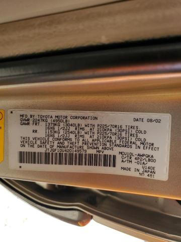 Photo 12 VIN: JTJGF10U420149579 - LEXUS RX300 