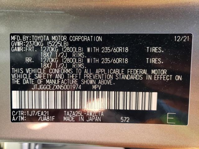 Photo 9 VIN: JTJGGCEZXN5001974 - LEXUS NX 350 