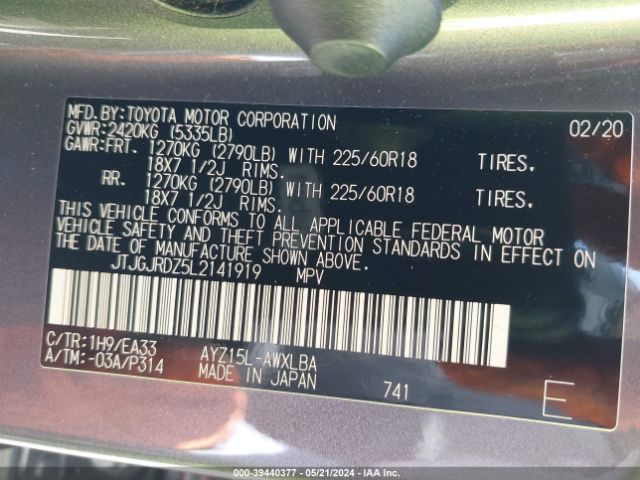 Photo 8 VIN: JTJGJRDZ5L2141919 - LEXUS NX 300H 