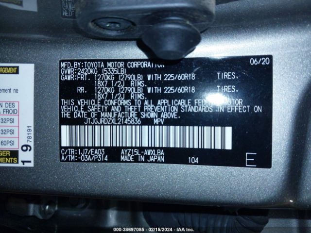 Photo 8 VIN: JTJGJRDZXL2145836 - LEXUS NX 300H 