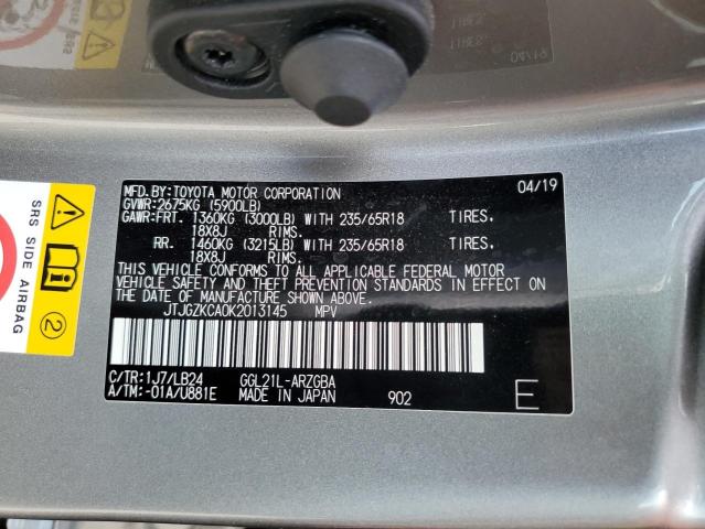 Photo 12 VIN: JTJGZKCA0K2013145 - LEXUS RX 350 L 