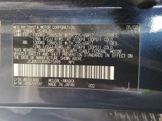 Photo 12 VIN: JTJHA31U840015898 - LEXUS RX330 