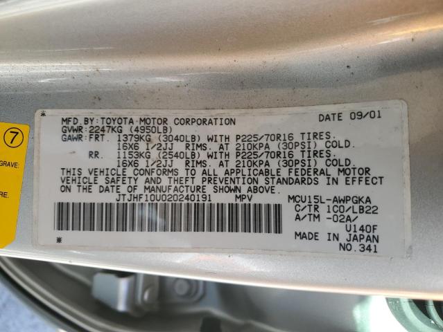 Photo 11 VIN: JTJHF10U020240191 - LEXUS RX300 