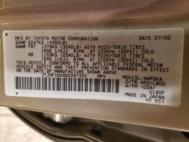 Photo 12 VIN: JTJHF10U920287333 - LEXUS RX300 