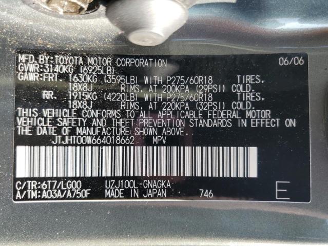 Photo 12 VIN: JTJHT00W664018662 - LEXUS LX 470 