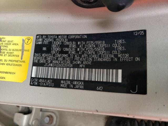 Photo 12 VIN: JTJHW31U260035908 - LEXUS RX400 