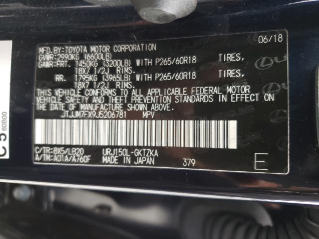 Photo 9 VIN: JTJJM7FX9J5206781 - LEXUS GX 460 PRE 