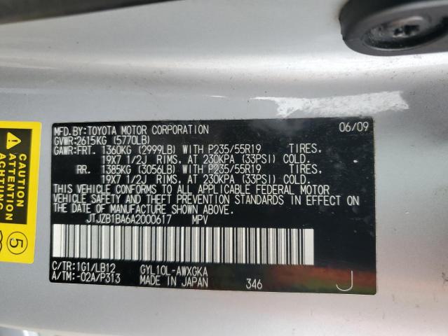 Photo 11 VIN: JTJZB1BA6A2000617 - LEXUS RX450 