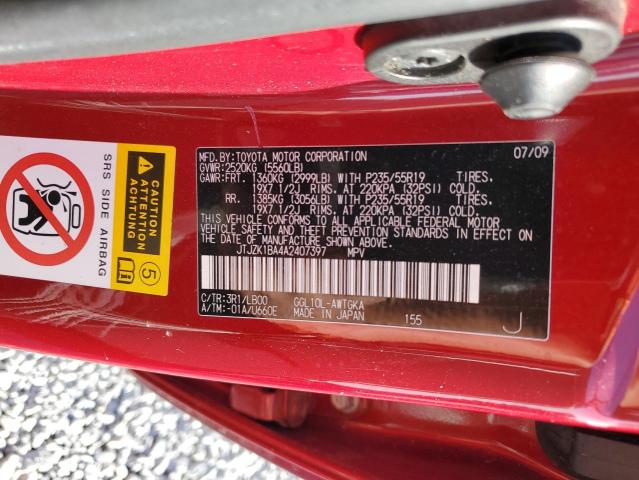 Photo 12 VIN: JTJZK1BA4A2407397 - LEXUS RX350 