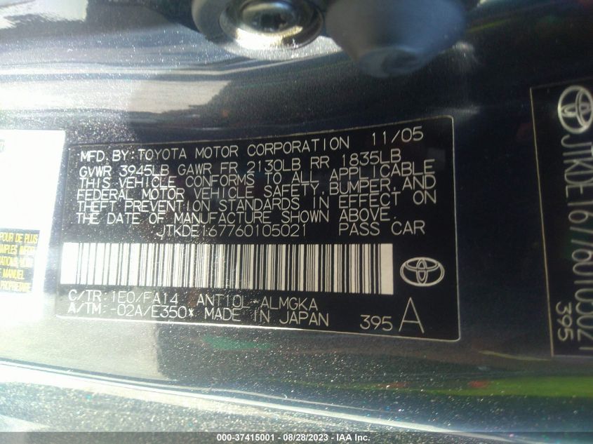 Photo 8 VIN: JTKDE167760105021 - SCION TC 