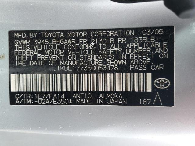 Photo 12 VIN: JTKDE177350053478 - TOYOTA SCION 