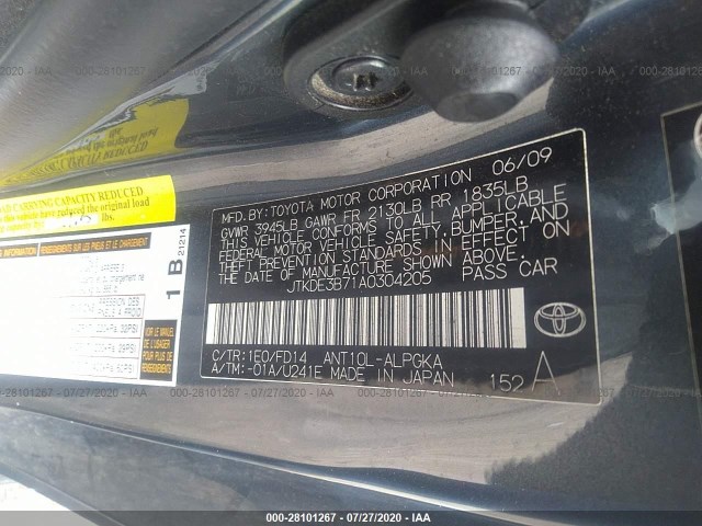 Photo 8 VIN: JTKDE3B71A0304205 - SCION TC 