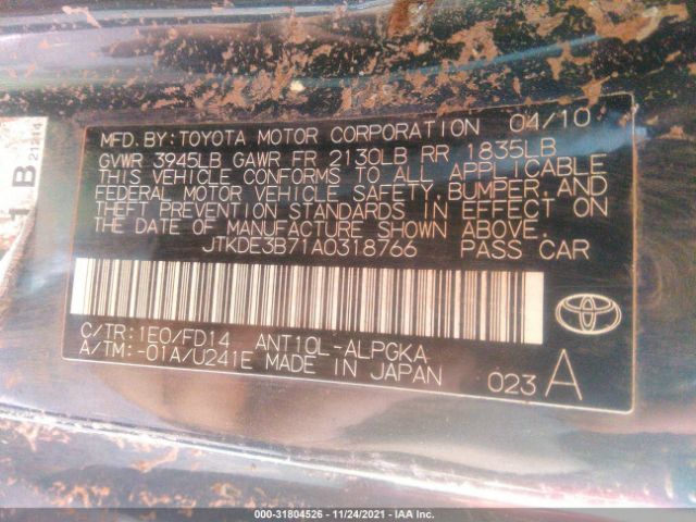 Photo 8 VIN: JTKDE3B71A0318766 - SCION TC 