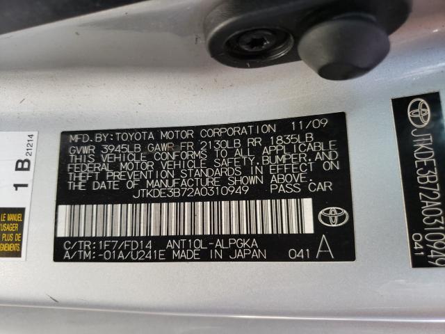 Photo 9 VIN: JTKDE3B72A0310949 - TOYOTA SCION TC 