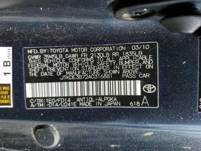 Photo 11 VIN: JTKDE3B72A0316881 - TOYOTA SCION TC 