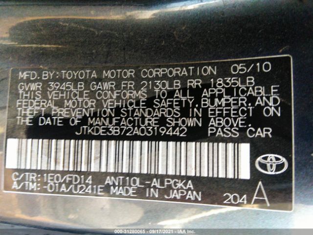 Photo 8 VIN: JTKDE3B72A0319442 - SCION TC 