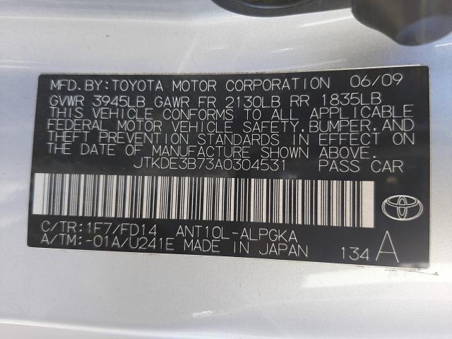 Photo 9 VIN: JTKDE3B73A0304531 - TOYOTA SCION TC 