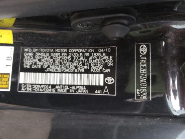 Photo 9 VIN: JTKDE3B73A0318798 - TOYOTA SCION TC 