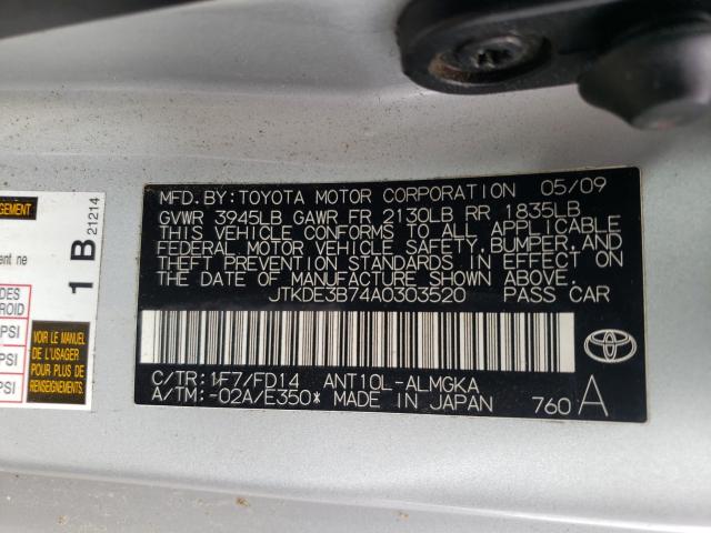 Photo 9 VIN: JTKDE3B74A0303520 - TOYOTA SCION TC 