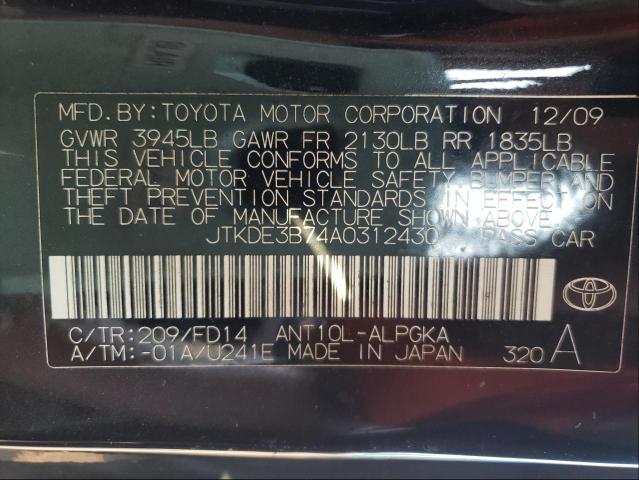 Photo 9 VIN: JTKDE3B74A0312430 - TOYOTA SCION TC 