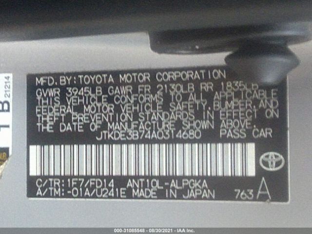 Photo 8 VIN: JTKDE3B74A0314680 - SCION TC 