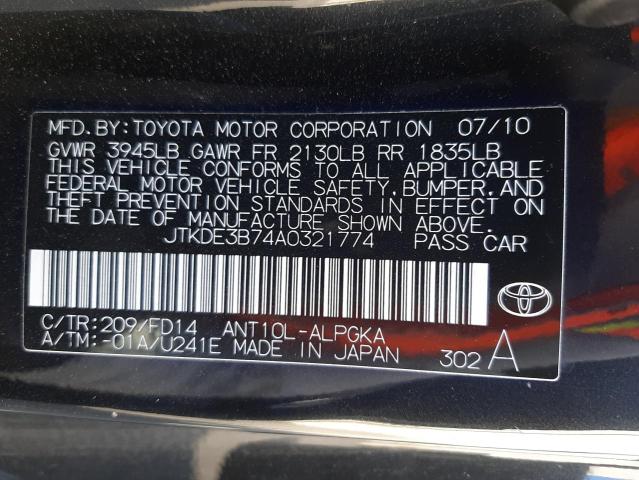 Photo 9 VIN: JTKDE3B74A0321774 - TOYOTA SCION TC 