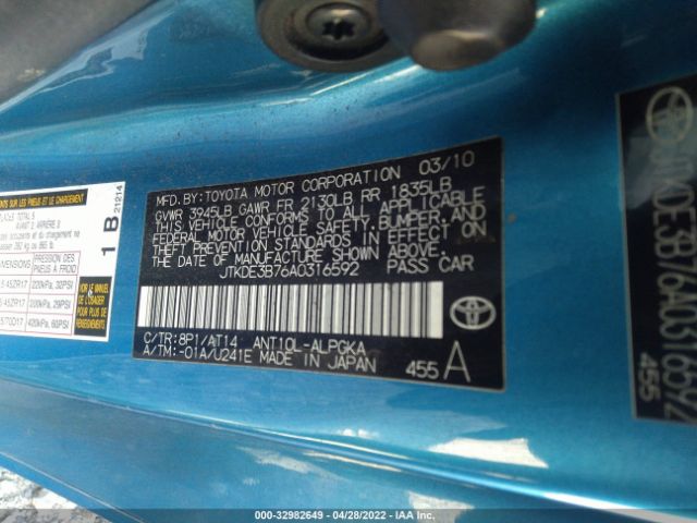 Photo 8 VIN: JTKDE3B76A0316592 - SCION TC 