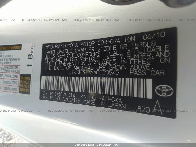 Photo 8 VIN: JTKDE3B76A0320545 - SCION TC 