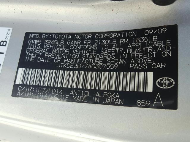 Photo 9 VIN: JTKDE3B77A0307559 - TOYOTA SCION TC 