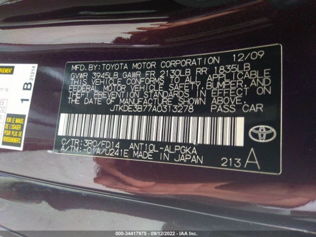 Photo 8 VIN: JTKDE3B77A0313278 - SCION TC 