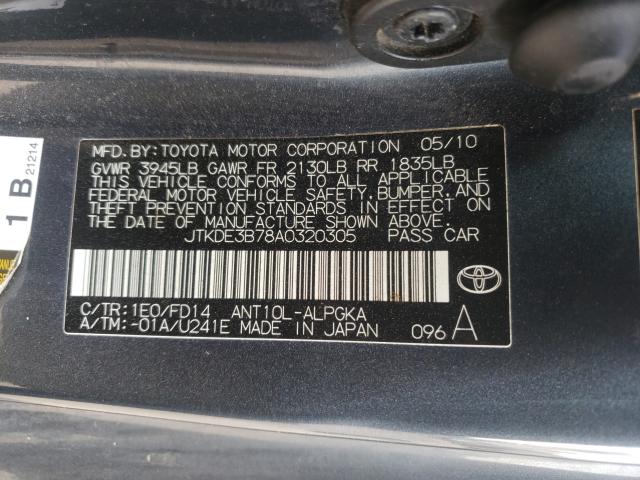 Photo 9 VIN: JTKDE3B78A0320305 - TOYOTA SCION TC 