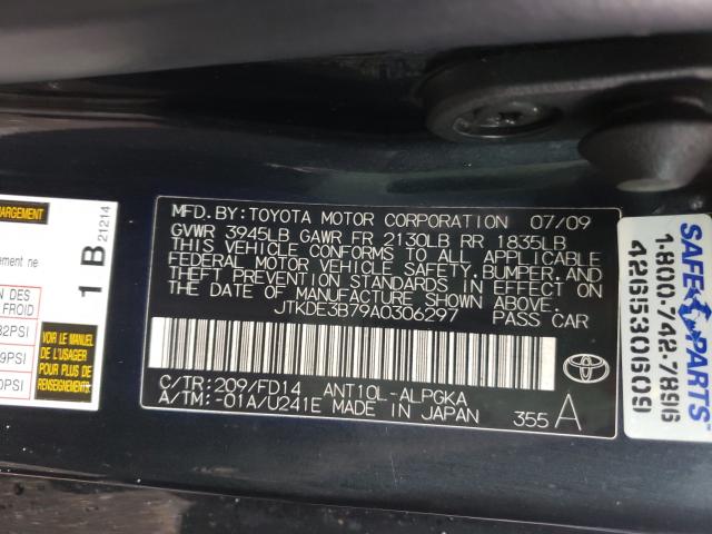 Photo 9 VIN: JTKDE3B79A0306297 - TOYOTA SCION TC 